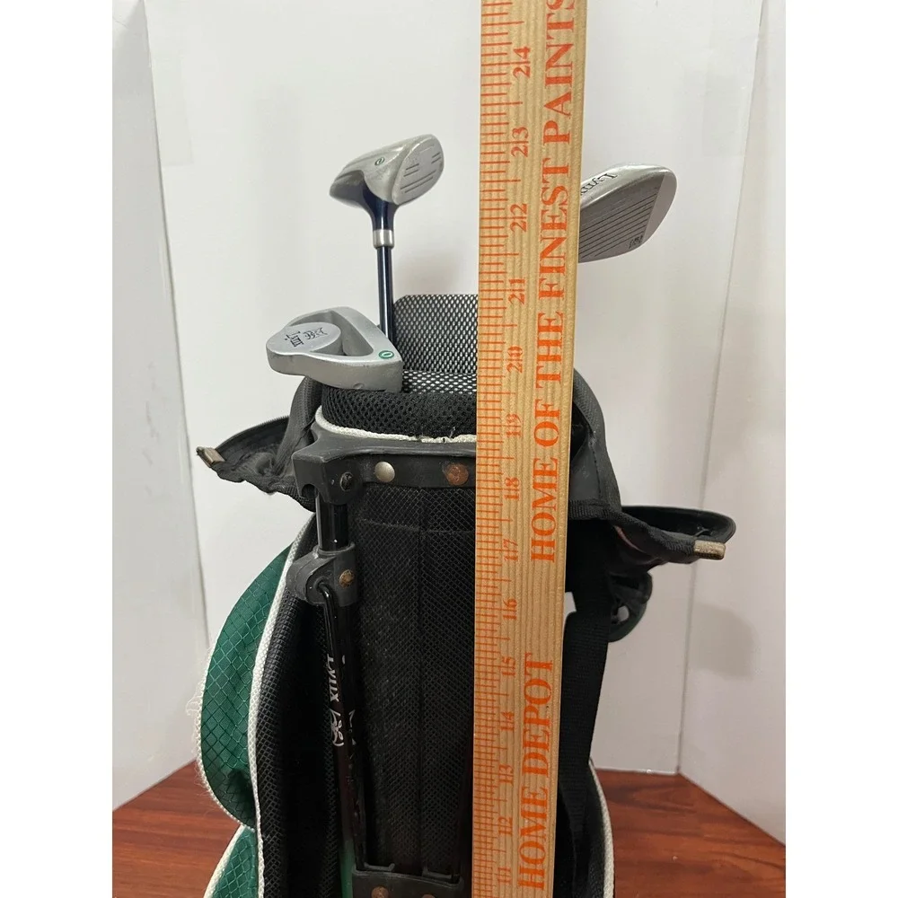 Lynx 3 Way Golf Stand Bag Black Green Lightweight‎ With Golf Clubs Bag Youth